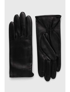 BOSS rękawiczki skórzane damskie kolor czarny