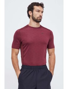 Reebok t-shirt treningowy kolor bordowy gładki
