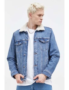 Hollister Co. kurtka jeansowa męska kolor niebieski przejściowa