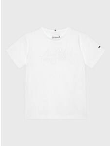 Tommy Hilfiger T-Shirt Ny Script KG0KG07086 M Biały Regular Fit