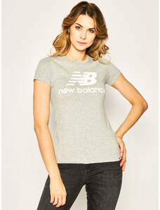 New Balance T-Shirt Essentials Stacked Logo Tee WT91546 Szary Athletic Fit