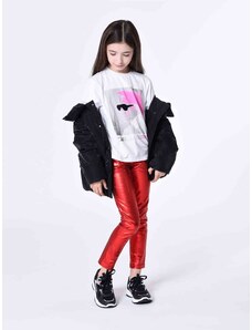 Karl Lagerfeld Kids Spodnie materiałowe Z14219 S Czerwony Skinny Fit