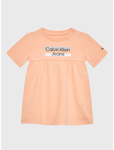 Calvin Klein Jeans Sukienka codzienna Hero Logo IN0IN00065 Pomarańczowy Regular Fit