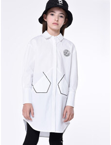 Karl Lagerfeld Kids Sukienka koszulowa Z12252 S Biały Regular Fit