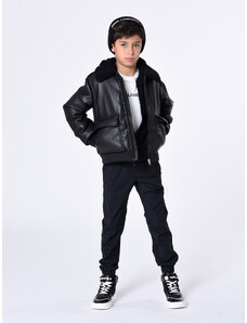 Karl Lagerfeld Kids Spodnie materiałowe Z24167 S Czarny Regular Fit
