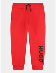 Hugo Spodnie dresowe G24128 D Czerwony Regular Fit