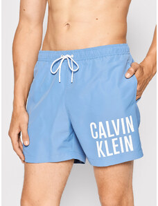 Calvin Klein Swimwear Szorty kąpielowe Medium Drawstring KM0KM00701 Błękitny Regular Fit