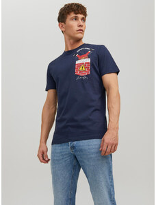 Jack&Jones T-Shirt Christmas 12221436 Granatowy Regular Fit