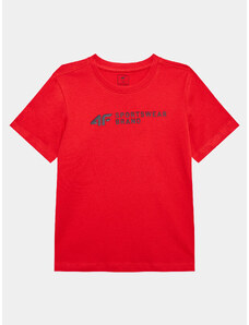 4F T-Shirt 4FJSS23TTSHM292 Czerwony Regular Fit