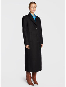 Remain Płaszcz wełniany Boyle Coat RM1487 Czarny Boxy Fit