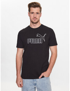 Puma T-Shirt Essentials Elevated 673385 Czarny Regular Fit