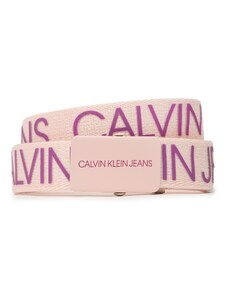 Calvin Klein Jeans Pasek Dziecięcy Canvas Logo Belt IU0IU00125 Różowy