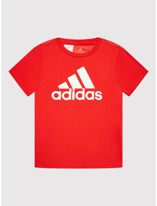 adidas T-Shirt Logo GN1477 Czerwony Regular Fit