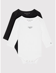Calvin Klein Jeans Komplet 2 par body dziecięcych Stack Logo IN0IN00013 Kolorowy Regular Fit