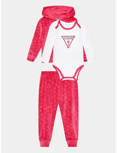 Guess Komplet bluza, body i spodnie dresowe H3BW01 KA2X0 Różowy Regular Fit