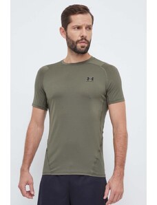 Under Armour t-shirt treningowy kolor zielony gładki 1361683