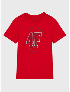 4F T-Shirt HJZ22-JTSM008 Czerwony Regular Fit