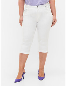 Zizzi Szorty jeansowe O10305H Biały Slim Fit
