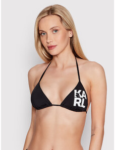 KARL LAGERFELD Góra od bikini Printed Logo KL22WTP01 Czarny