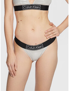 Calvin Klein Swimwear Dół od bikini KW0KW01950 Srebrny