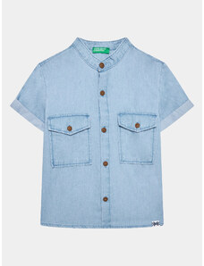 United Colors Of Benetton Koszula jeansowa 5DHJGQ012 Niebieski Regular Fit