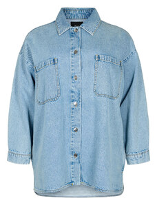 Zizzi Kurtka jeansowa J10960A Błękitny Loose Fit