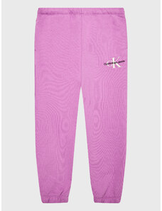 Calvin Klein Jeans Spodnie dresowe Monogram Off Placed IG0IG01854 Fioletowy Relaxed Fit