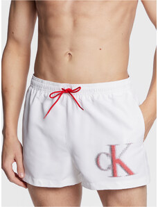 Calvin Klein Swimwear Szorty kąpielowe KM0KM00801 Biały Regular Fit