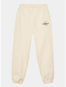 Calvin Klein Jeans Spodnie dresowe Monogram IG0IG02094 Écru Regular Fit