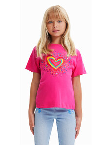 Desigual T-Shirt 23SGTK20 Różowy Regular Fit