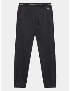 Calvin Klein Jeans Spodnie dresowe Intarsia IB0IB01681 Czarny Regular Fit