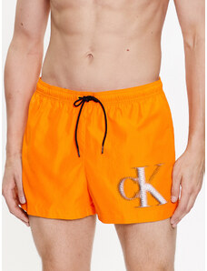 Calvin Klein Swimwear Szorty kąpielowe KM0KM00801 Pomarańczowy Regular Fit