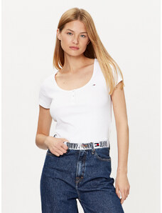 Tommy Jeans T-Shirt DW0DW16107 Biały Regular Fit