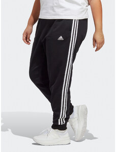adidas Spodnie dresowe Essentials 3-Stripes French Terry Cuffed Joggers (Plus Size) IB8745 Czarny Slim Fit