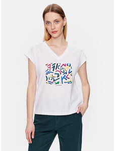 Volcano T-Shirt T-Abstract L02156-S23 Biały Regular Fit