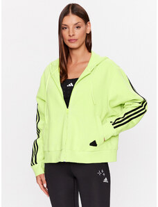 adidas Bluza Future Icons 3-Stripes Full-Zip Hoodie IL3047 Zielony Loose Fit