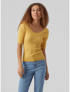 Vero Moda Sweter Estela 10277850 Żółty Slim Fit