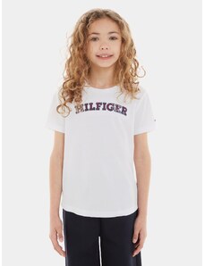 Tommy Hilfiger T-Shirt Monotype Tartan KG0KG07804 Biały Regular Fit