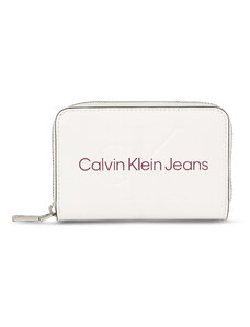 Calvin Klein Jeans Portfel damski Sculpted Med Zip Around Mono K60K607229 Biały
