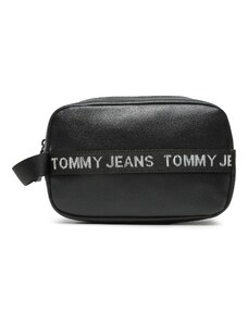 Tommy Jeans Kosmetyczka Tjm Essential Leather Washbag AM0AM11425 Czarny