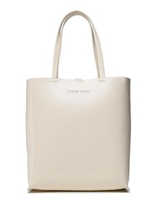 Tommy Jeans Torebka Must North South Patent Tote AW0AW15540 Beżowy