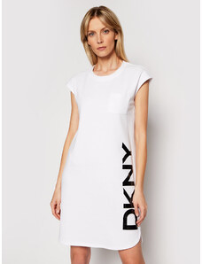 DKNY Sukienka dzianinowa P0RD1B2J Biały Regular Fit