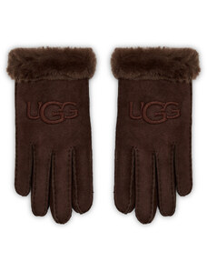 Ugg Rękawiczki Damskie W Sheepskin Embroider Glove 20931 Bordowy