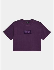 DKNY T-Shirt D35T02 S Fioletowy Regular Fit