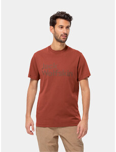 Jack Wolfskin T-Shirt Essential Logo T 1809591 Czerwony Regular Fit