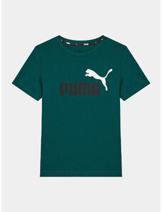 Puma T-Shirt Ess+ 2 Col Logo 586985 Zielony Regular Fit