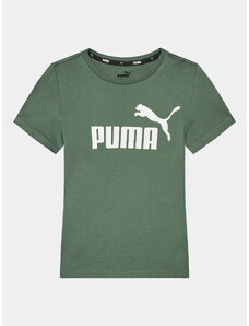 Puma T-Shirt Ess Logo 586960 Zielony Regular Fit
