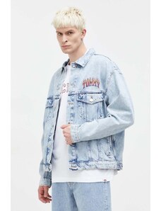Tommy Jeans kurtka jeansowa męska kolor niebieski przejściowa oversize