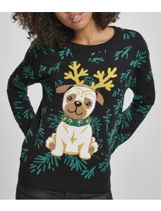 Sweter damski Urban Classics Ladies Pug Christmas sweater black