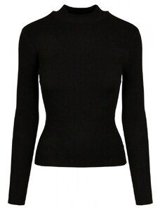 URBAN CLASSICS Ladies Rib Knit Turtelneck Sweater - black